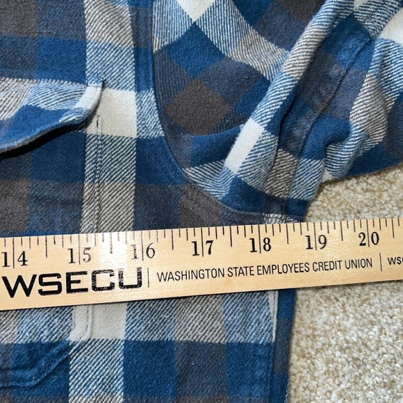 Fjallraven Skog Flannel Shirt Size S Slim Fit Long Sleeve Button Down Blue Plaid - Picture 4 of 6